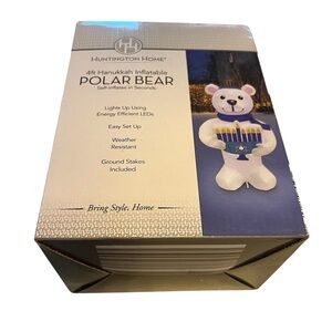 Huntington Home Hanukkah Polar Bear with Menorah
